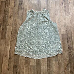 Dokotoo Green Floral Blouse Sleeveless High Neck Size 2XL